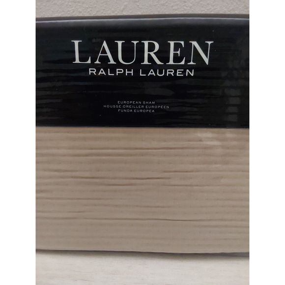 Ralph Lauren SPENCER METALASSE Cotton Blend Clay Tan European Pillow Sham 26x26" - Picture 2 of 10